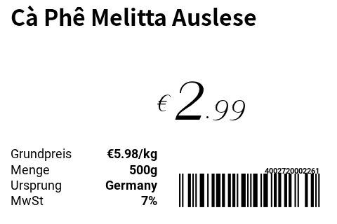 Cà Phê Melitta Auslese