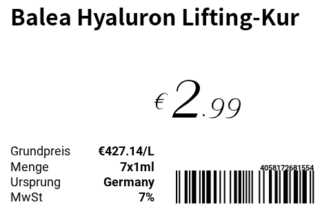 Balea Hyaluron Lifting-Kur