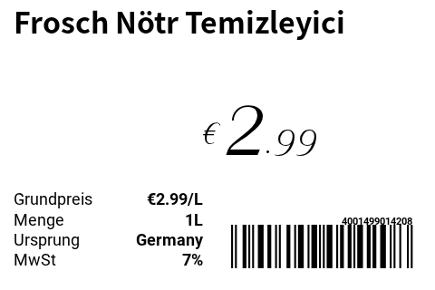 Frosch Nötr Temizleyici